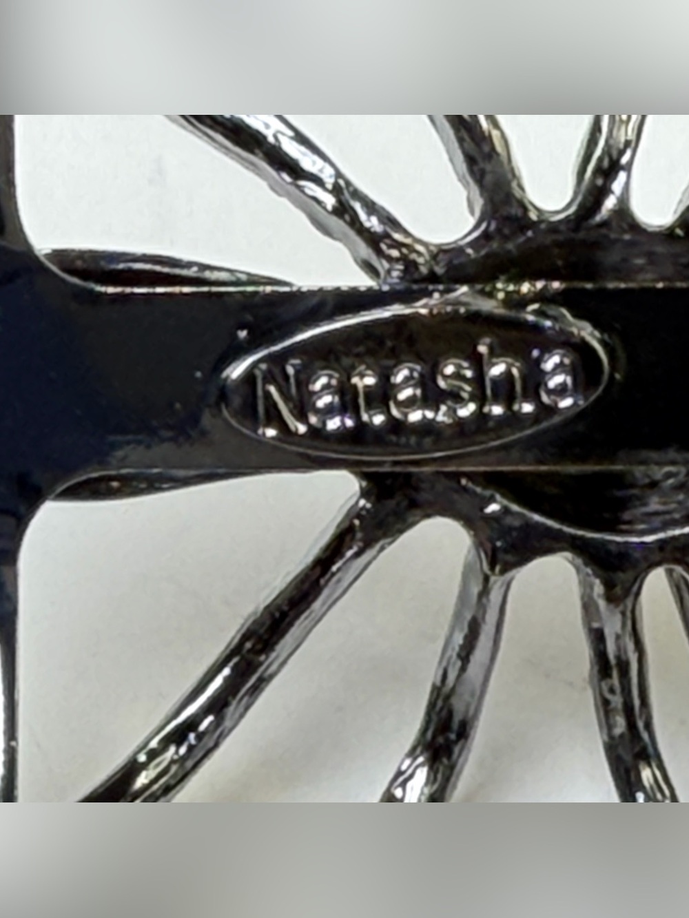 Natasha Rhinestone Spider Cuff Bracelet Black Hematite Halloween Gothic EUC - Picture 5 of 8
